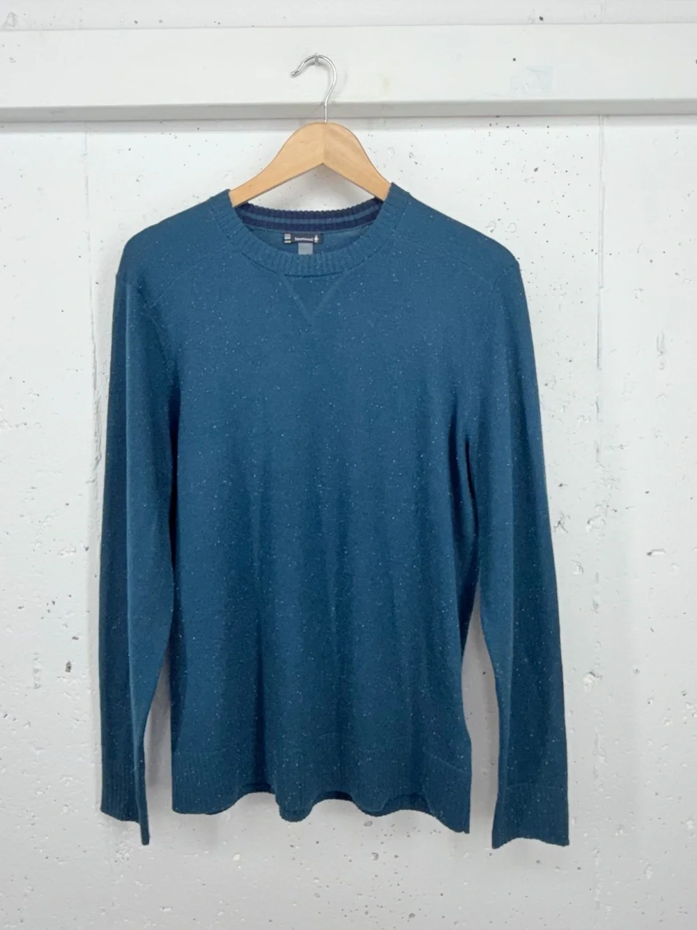 Smartwool Men’s Size Medium Sparwood Speckled Teal Merino Blend Crew Sweater